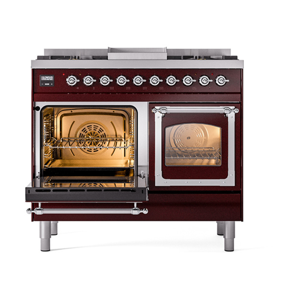 ILVE_UND40FNMPBUC_Nostalgie_II_40"_Dual_Fuel_Range_main_oven_door_opened