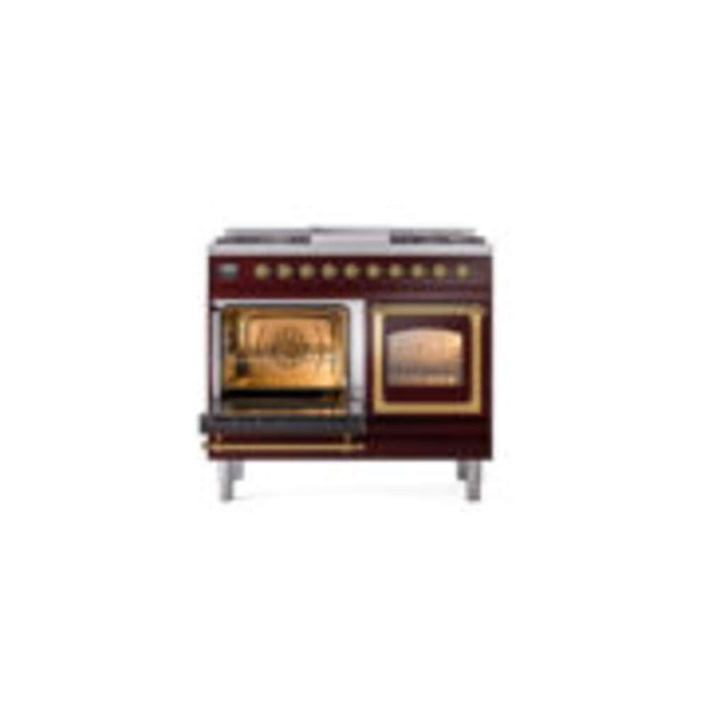 ILVE_UND40FNMPBUGLP_Nostalgie_II_40"_Dual_Fuel_Range_main_oven_door_opened