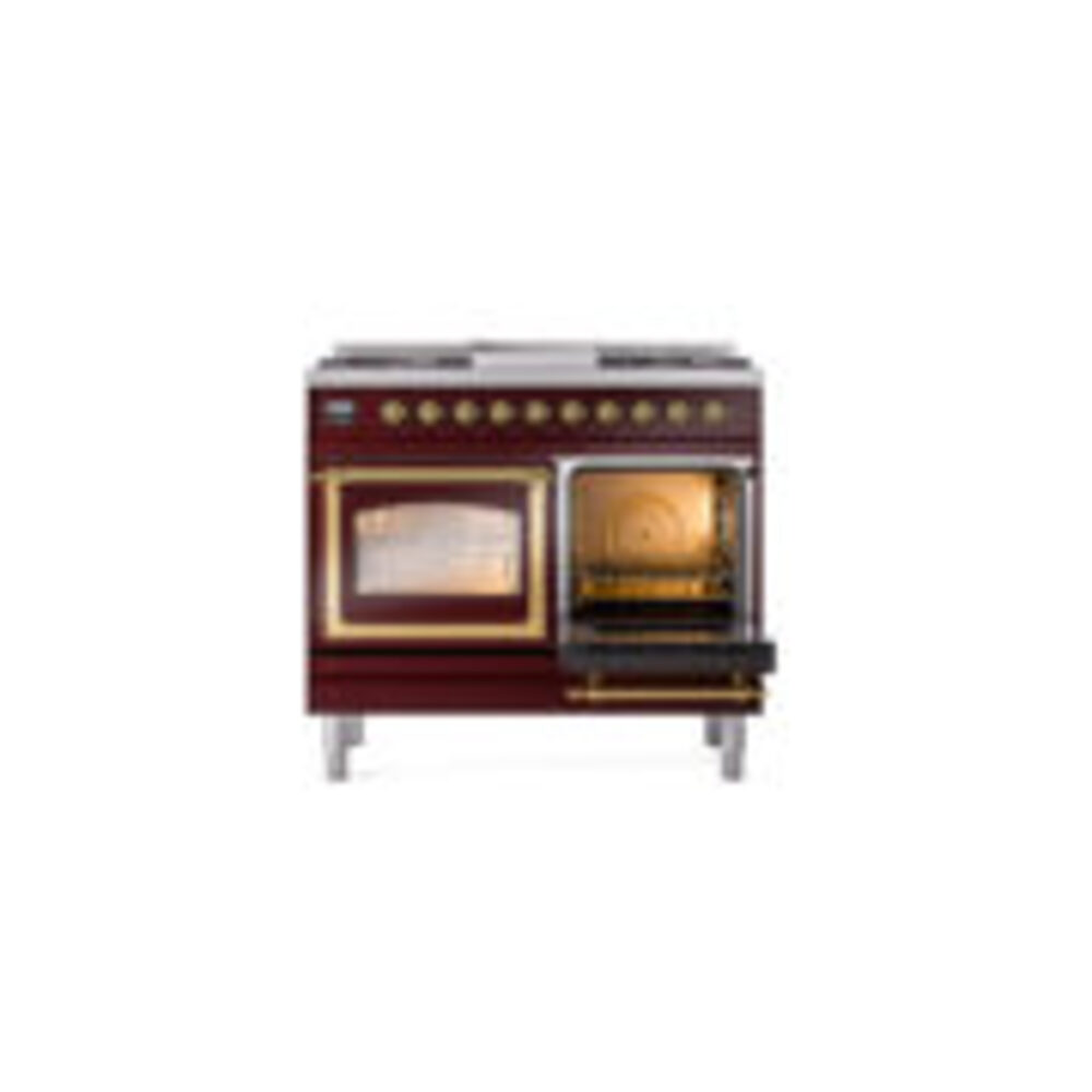 ILVE_UND40FNMPBUGLP_Nostalgie_II_40"_Dual_Fuel_Range_side_oven_door_opened