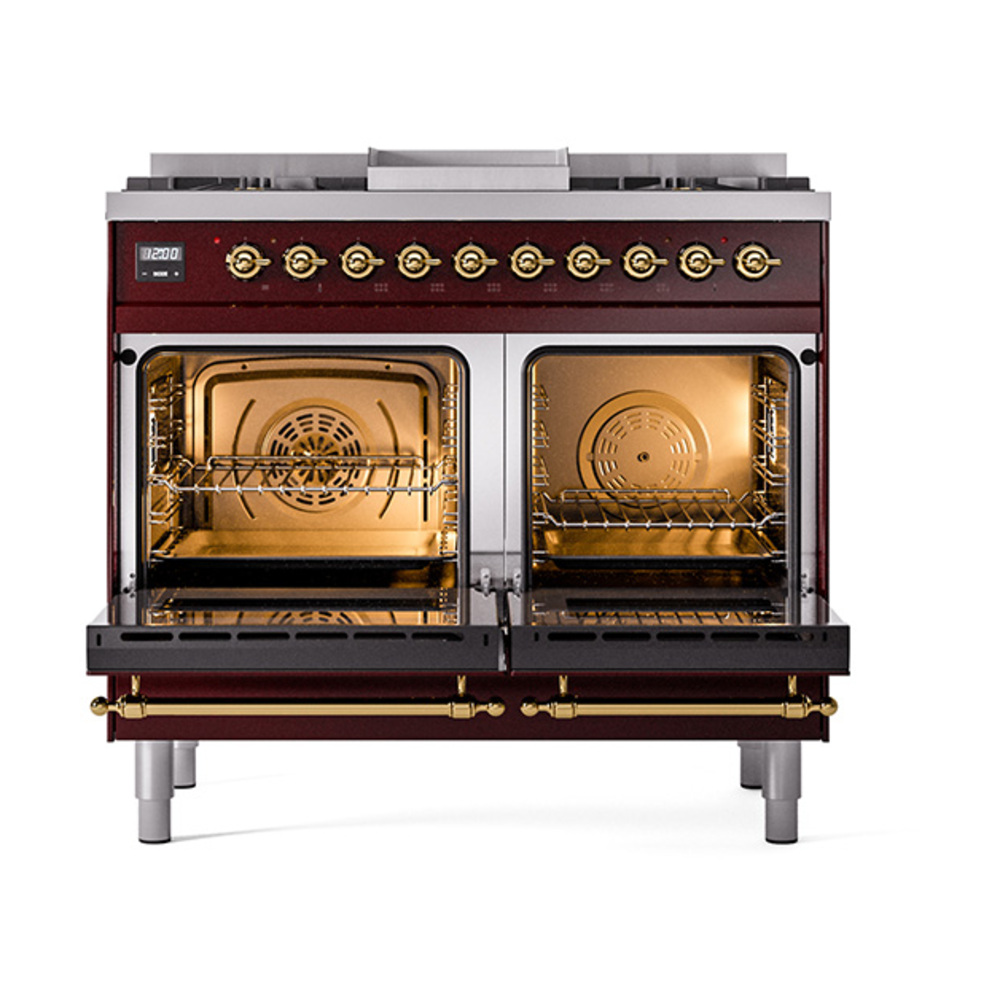 ILVE_UND40FNMPBUG_Nostalgie_II_40"_Dual_Fuel_Range_oven_door_opened