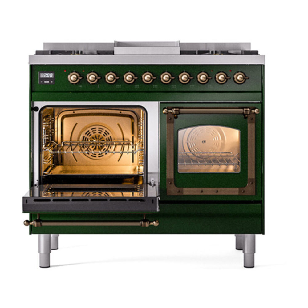 ILVE_UND40FNMPEGBLP_Nostalgie_II_40"_Dual_Fuel_Range_main_oven_door_opened