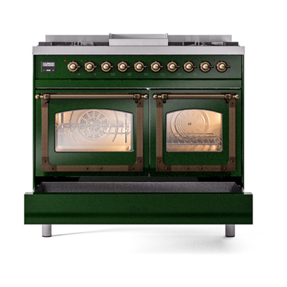 ILVE_UND40FNMPEGBLP_Nostalgie_II_40"_Dual_Fuel_Range_drawer_opened