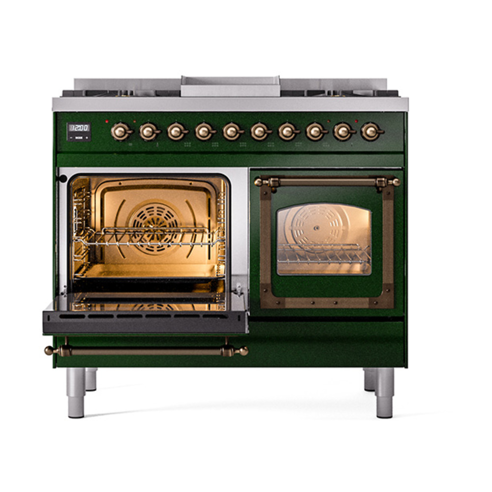 ILVE_UND40FNMPEGB_Nostalgie_II_40"_Dual_Fuel_Range_main_oven_door_opened