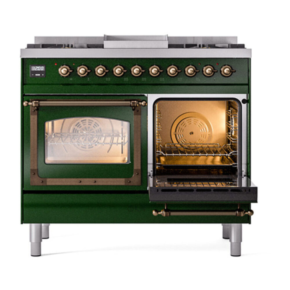 ILVE_UND40FNMPEGB_Nostalgie_II_40"_Dual_Fuel_Range_side_oven_door_opened