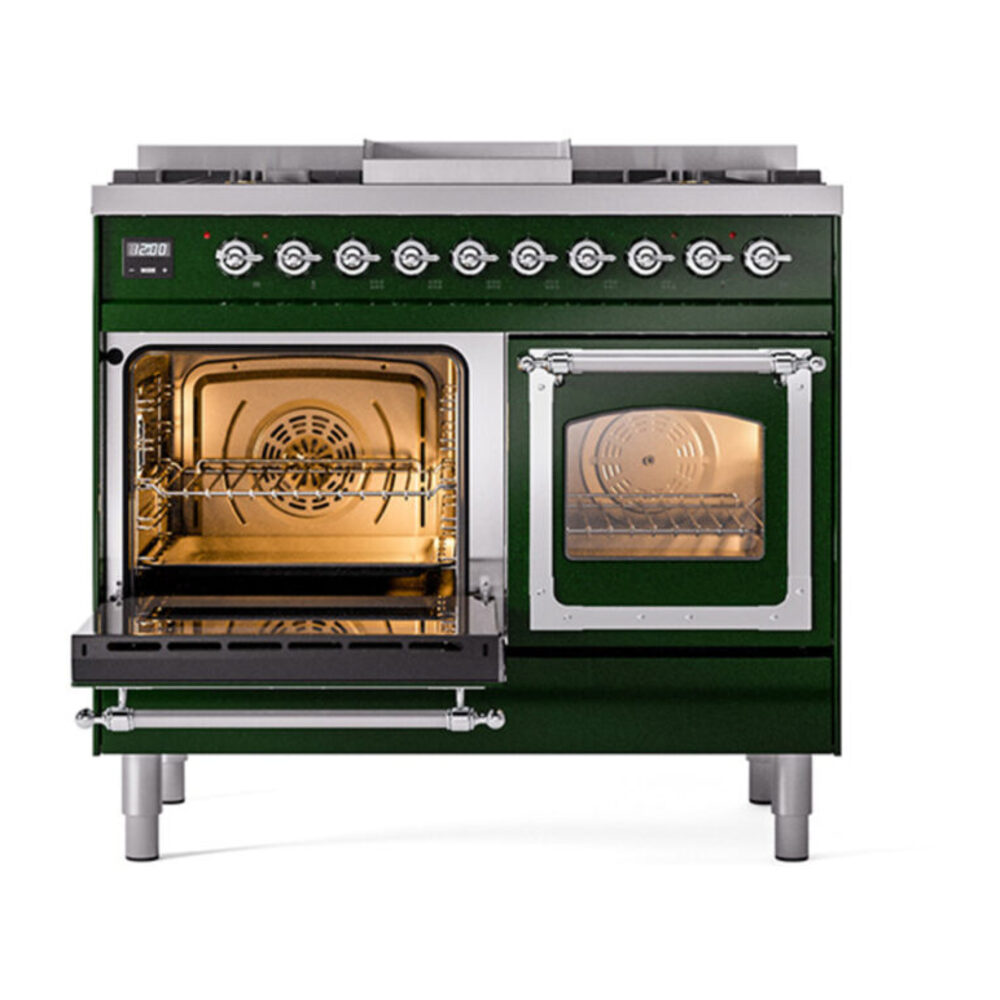 ILVE_UND40FNMPEGCLP_Nostalgie_II_40"_Dual_Fuel_Range_main_oven_door_opened