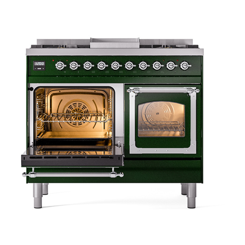 ILVE_UND40FNMPEGCLP_Nostalgie_II_40"_Dual_Fuel_Range_main_oven_door_opened