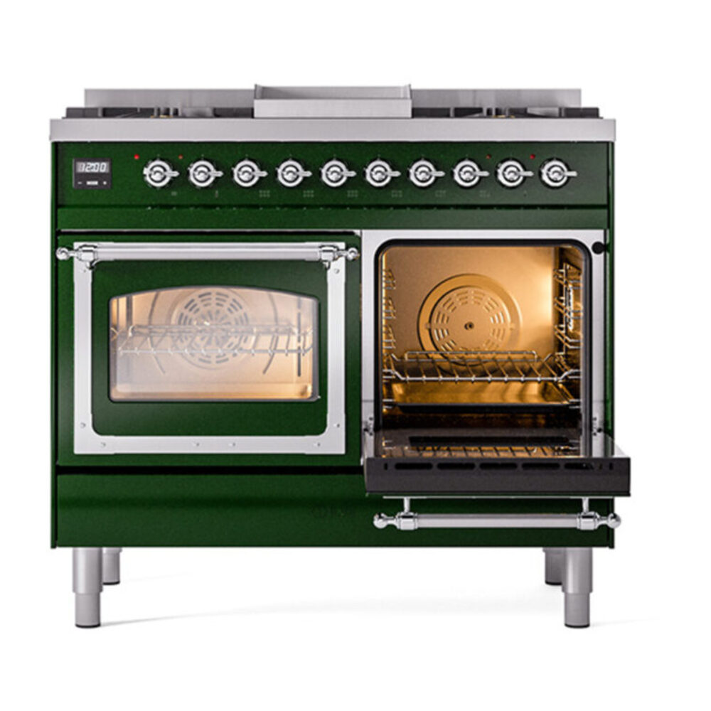 ILVE_UND40FNMPEGCLP_Nostalgie_II_40"_Dual_Fuel_Range_side_oven_door_opened