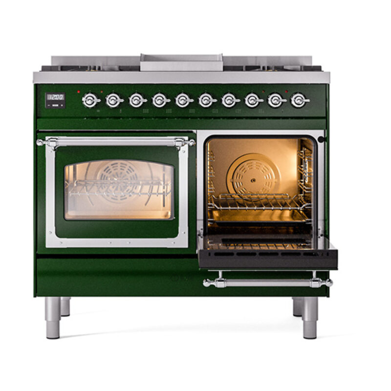 ILVE_UND40FNMPEGC_Nostalgie_II_40"_Dual_Fuel_Range_side_oven_door_opened