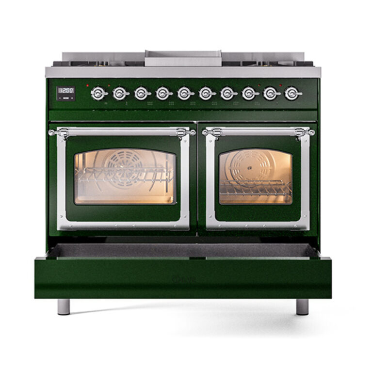 ILVE_UND40FNMPEGC_Nostalgie_II_40"_Dual_Fuel_Range_drawer_opened