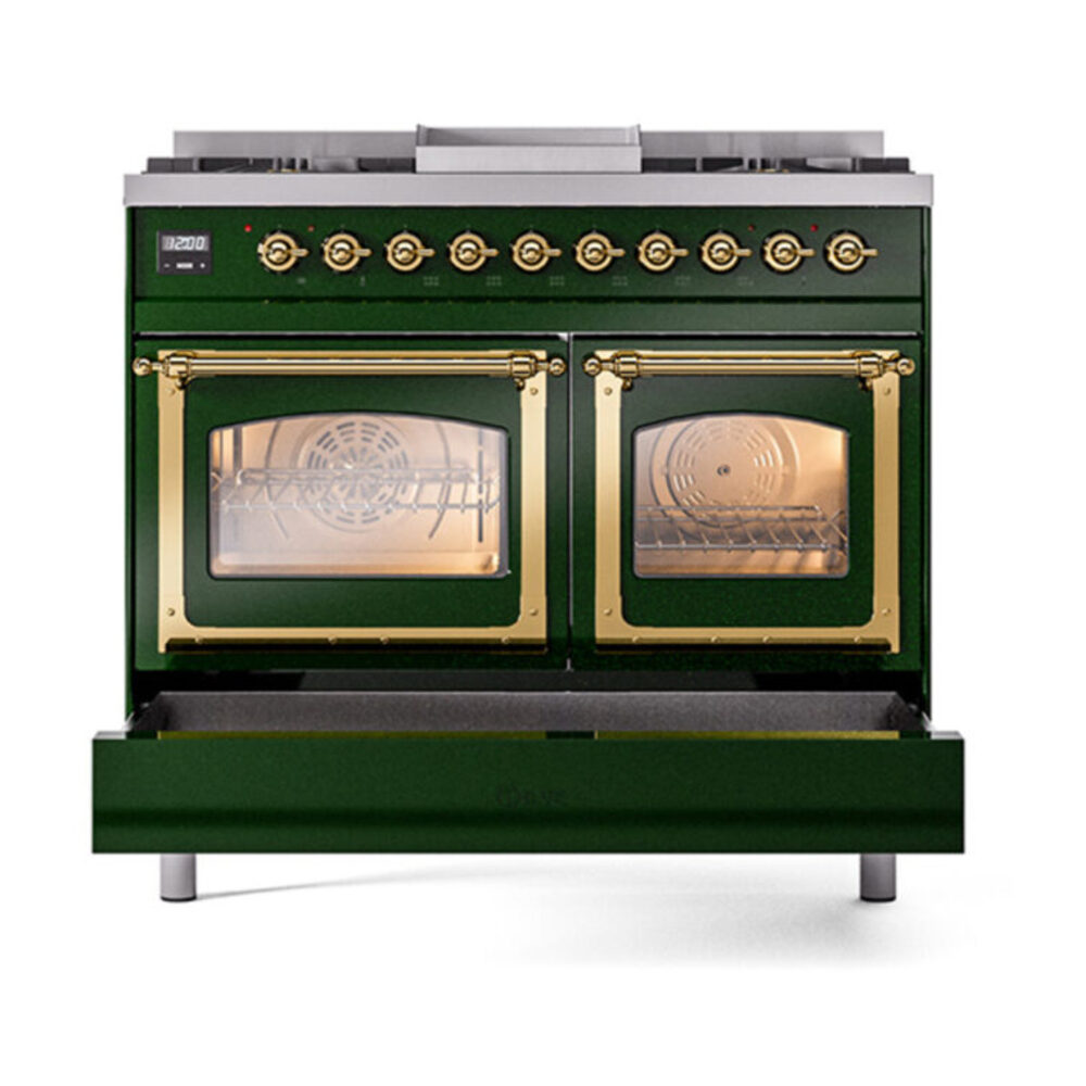 ILVE_UND40FNMPEGG_Nostalgie_II_40"_Dual_Fuel_Range_drawer_opened