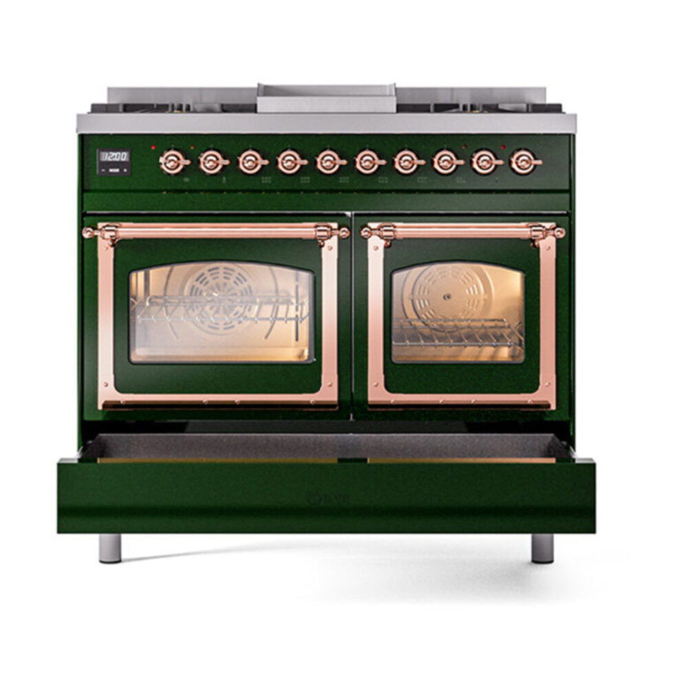 ILVE_UND40FNMPEGPLP_Nostalgie_II_40"_Dual_Fuel_Range_drawer_opened
