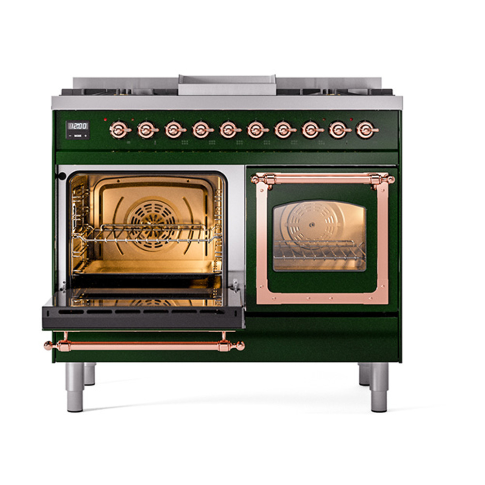 ILVE_UND40FNMPEGP_Nostalgie_II_40"_Dual_Fuel_Range_main_oven_door_opened