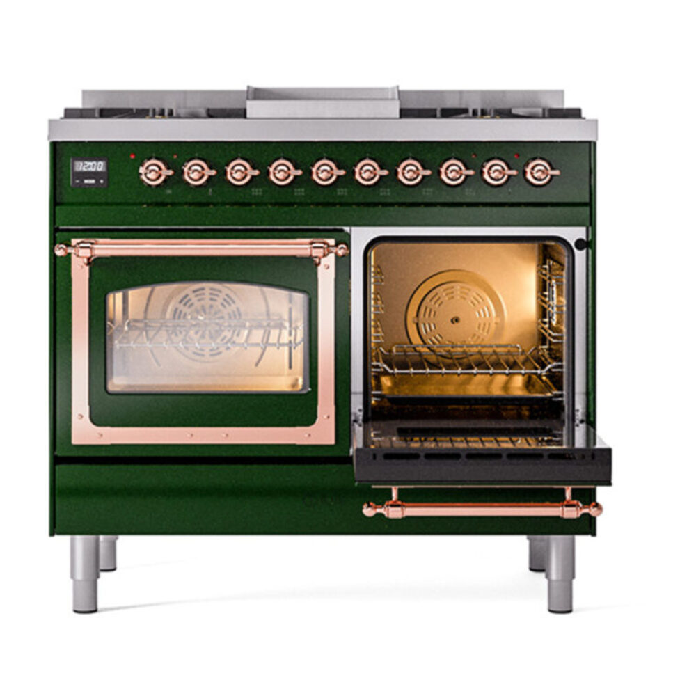 ILVE_UND40FNMPEGP_Nostalgie_II_40"_Dual_Fuel_Range_side_oven_door_opened