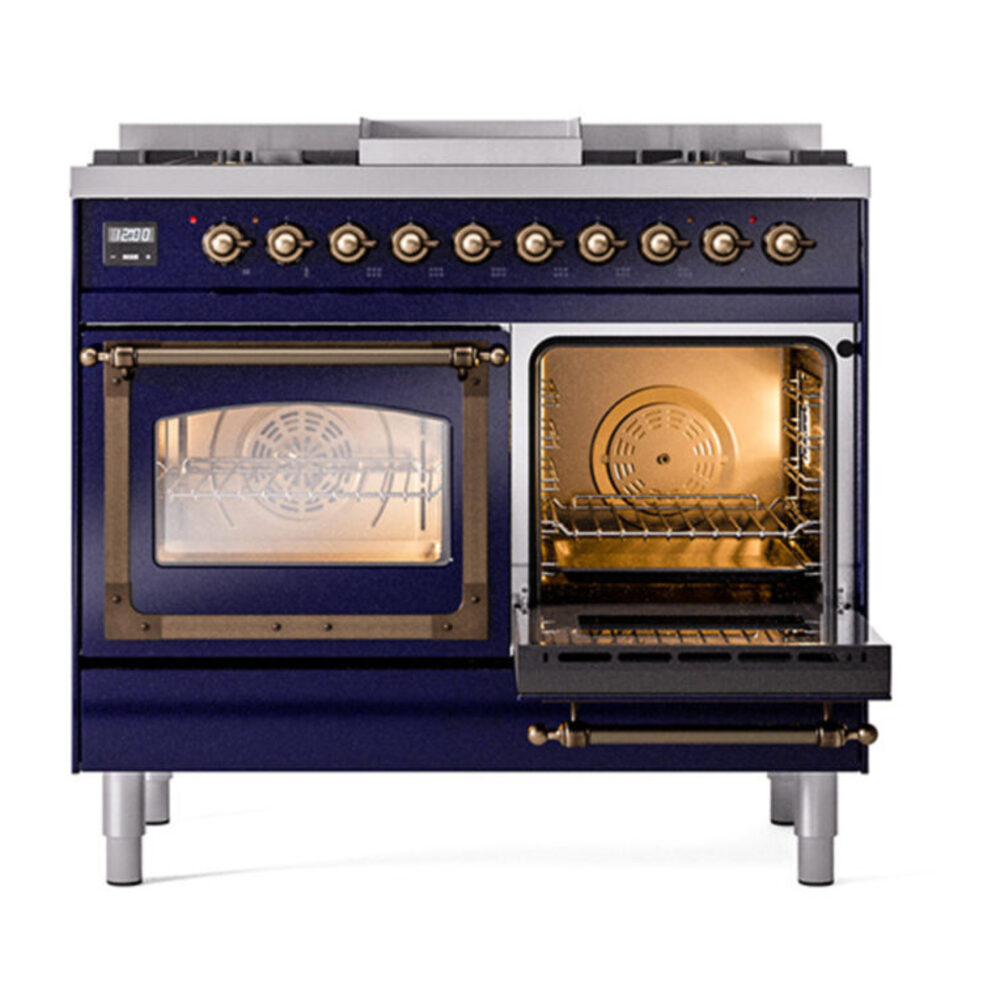 ILVE_UND40FNMPMBBLP_Nostalgie_II_40"_Dual_Fuel_Range_side_oven_door_opened