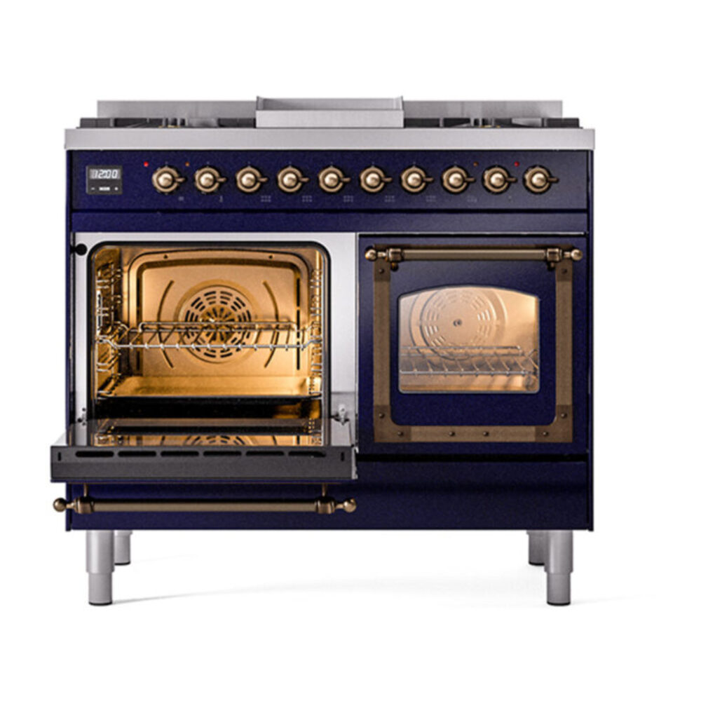 ILVE_UND40FNMPMBB_Nostalgie_II_40"_Dual_Fuel_Range_main_oven_door_opened