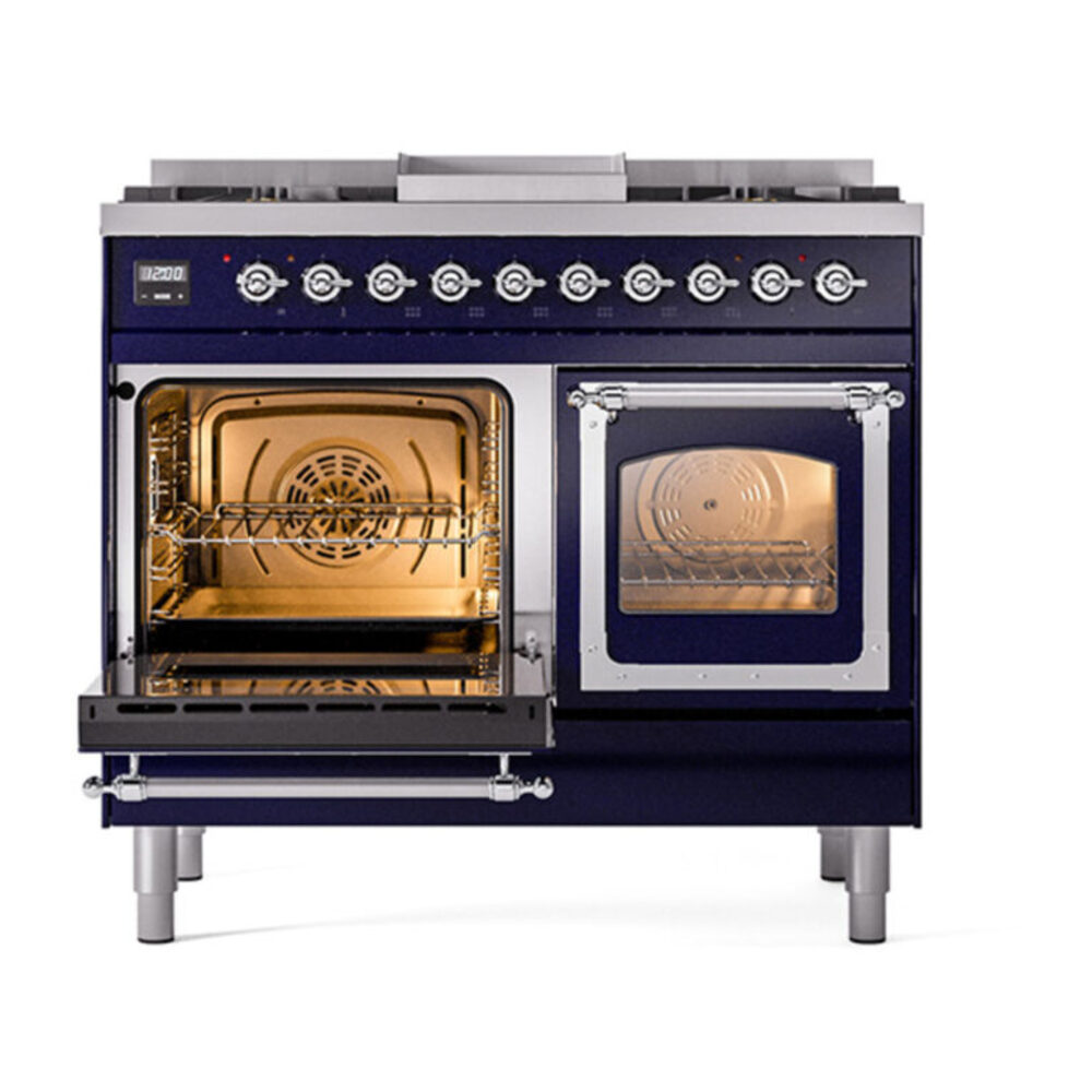 ILVE_UND40FNMPMBCLP_Nostalgie_II_40"_Dual_Fuel_Range_main_oven_door_opened