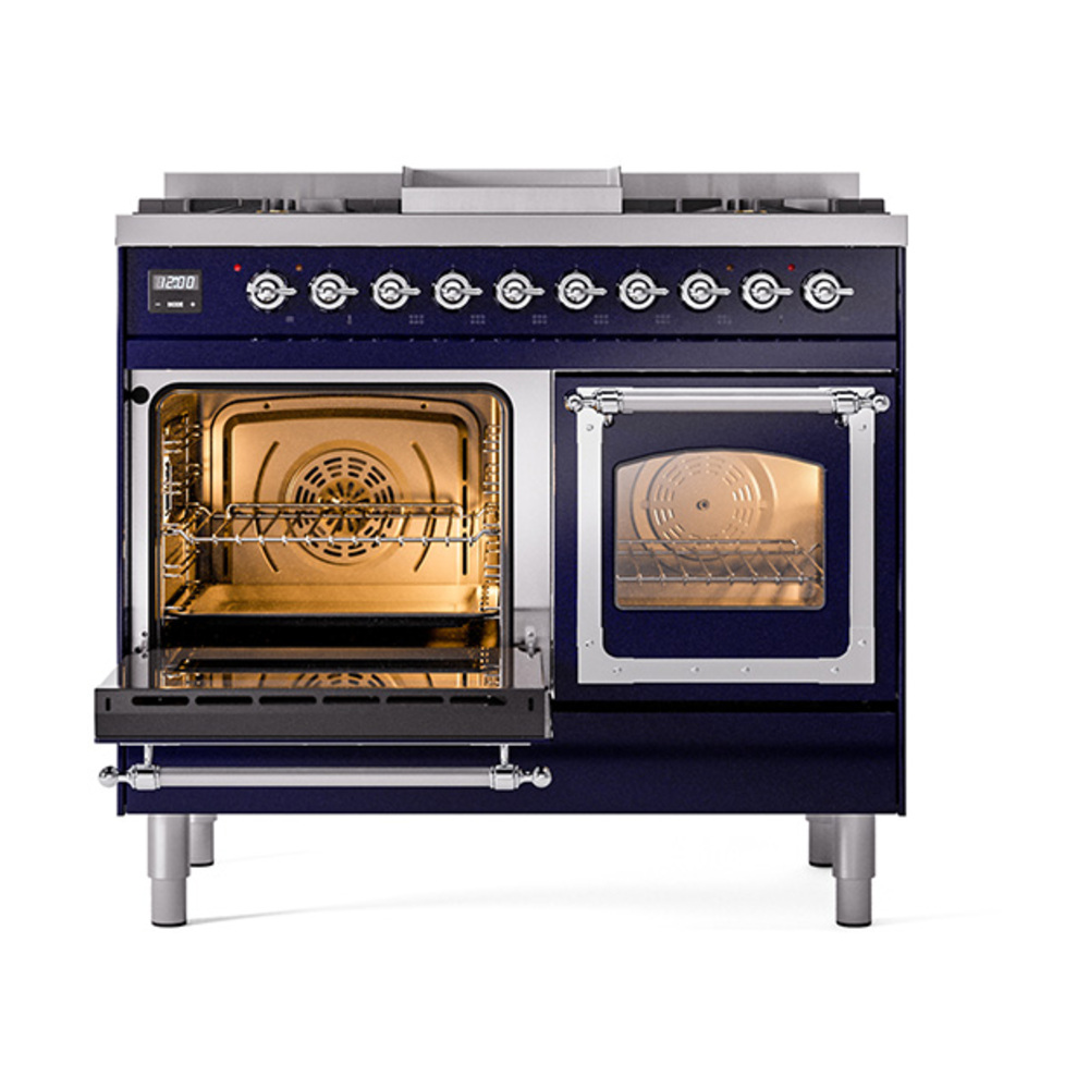 ILVE_UND40FNMPMBCLP_Nostalgie_II_40"_Dual_Fuel_Range_main_oven_door_opened