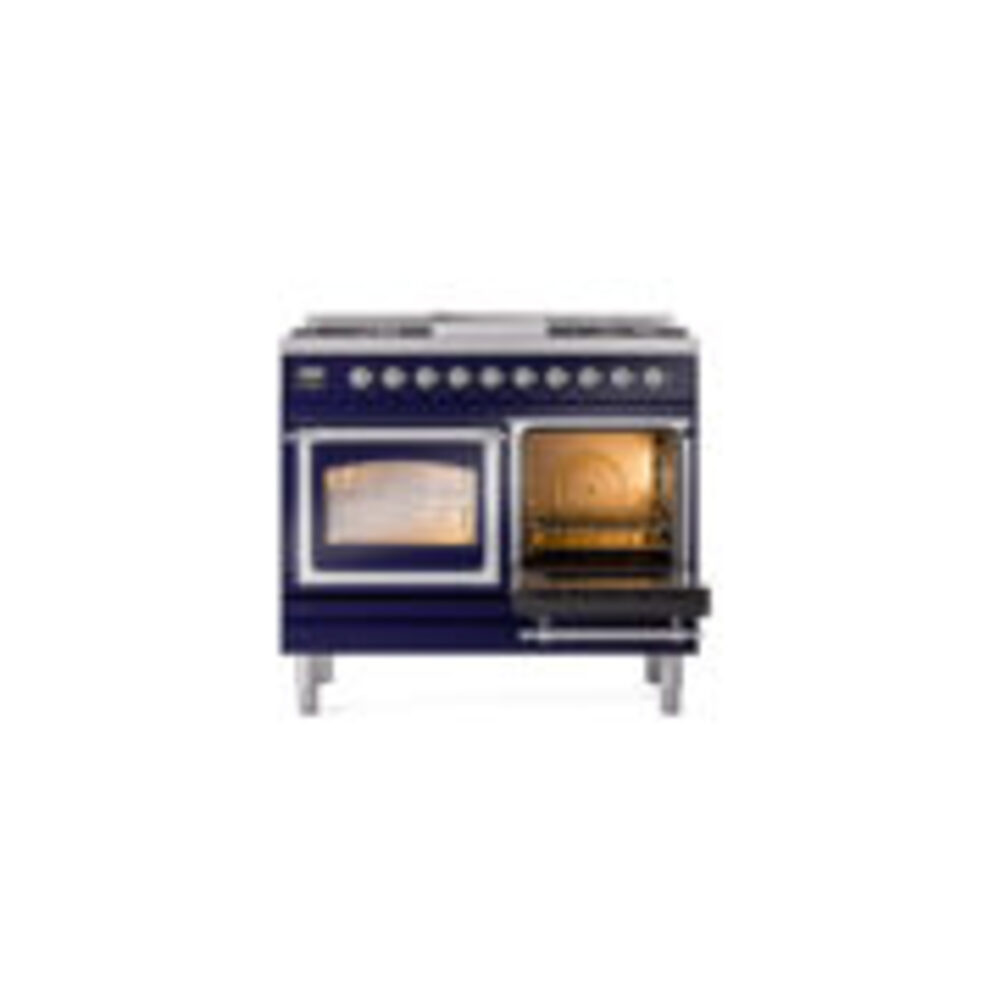 ILVE_UND40FNMPMBCLP_Nostalgie_II_40"_Dual_Fuel_Range_side_oven_door_opened