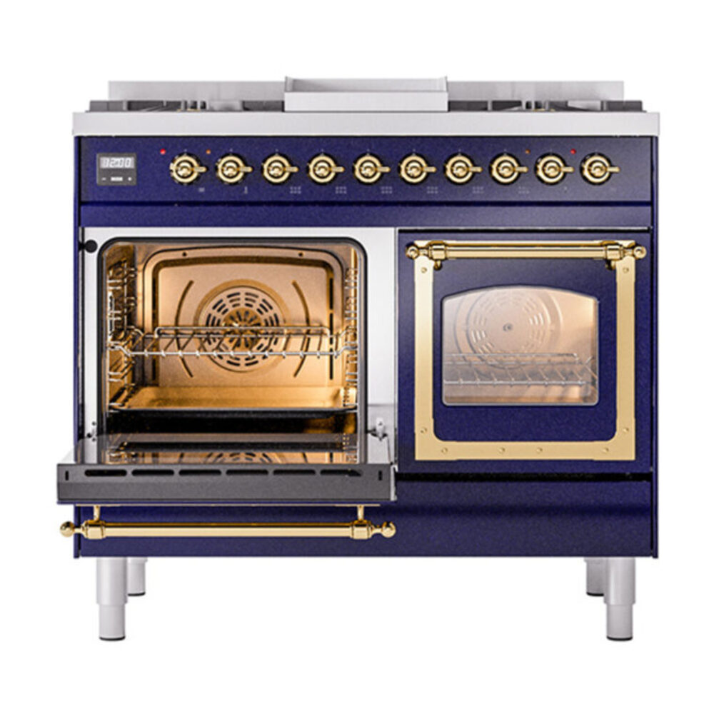 ILVE_UND40FNMPMBGLP_Nostalgie_II_40"_Dual_Fuel_Range_main_oven_door_opened