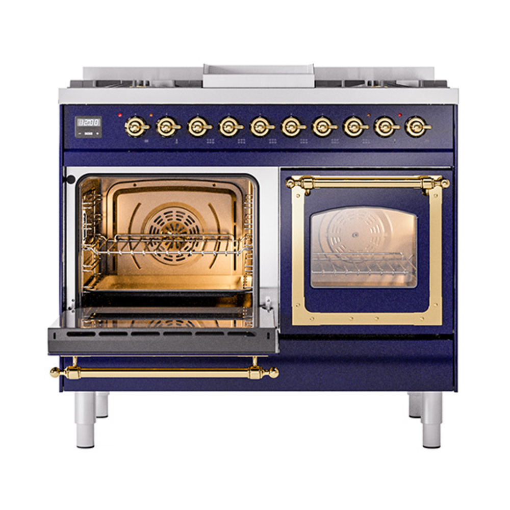 ILVE_UND40FNMPMBGLP_Nostalgie_II_40"_Dual_Fuel_Range_main_oven_door_opened