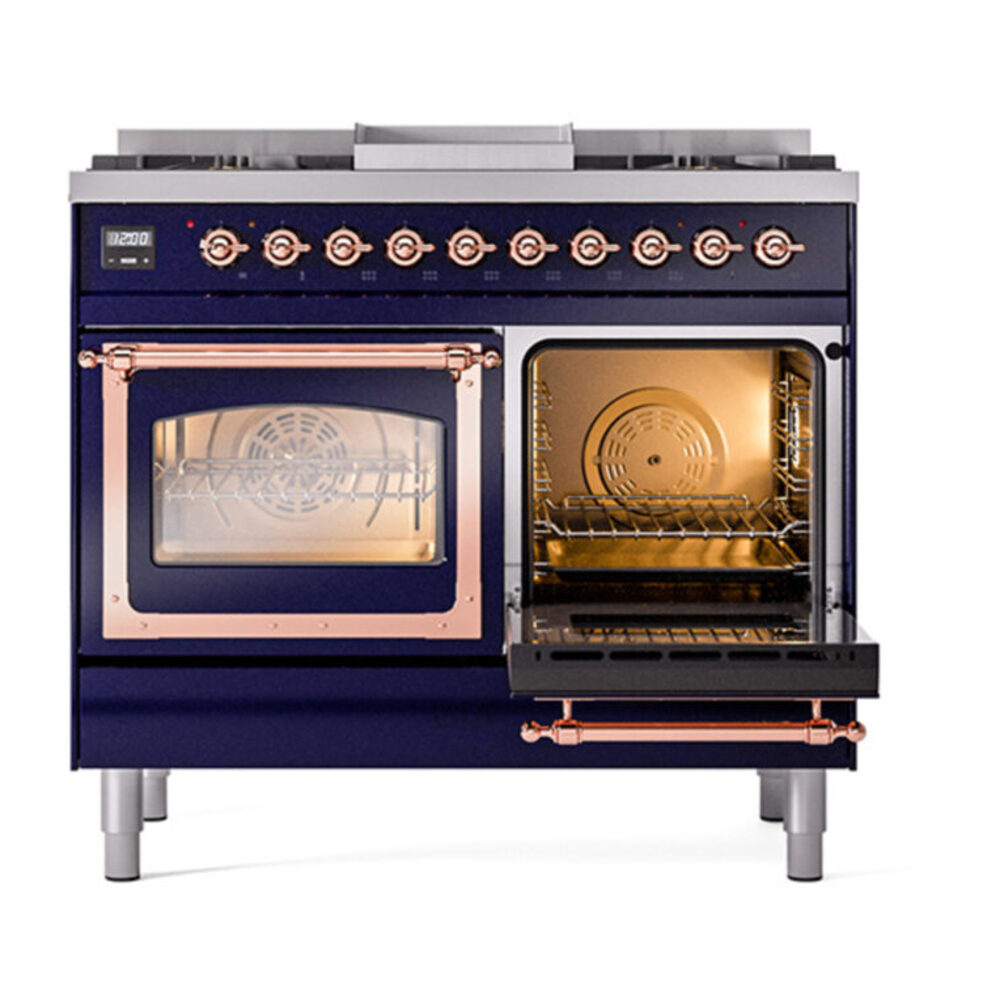ILVE_UND40FNMPMBPLP_Nostalgie_II_40"_Dual_Fuel_Range_side_oven_door_opened