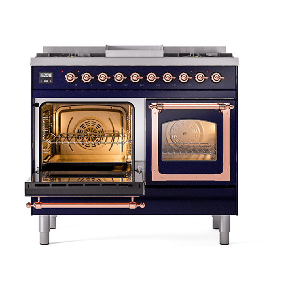 ILVE_UND40FNMPMBP_Nostalgie_II_40"_Dual_Fuel_Range_main_oven_door_opened