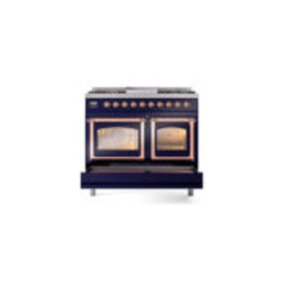 ILVE_UND40FNMPMBP_Nostalgie_II_40"_Dual_Fuel_Range_drawer_opened