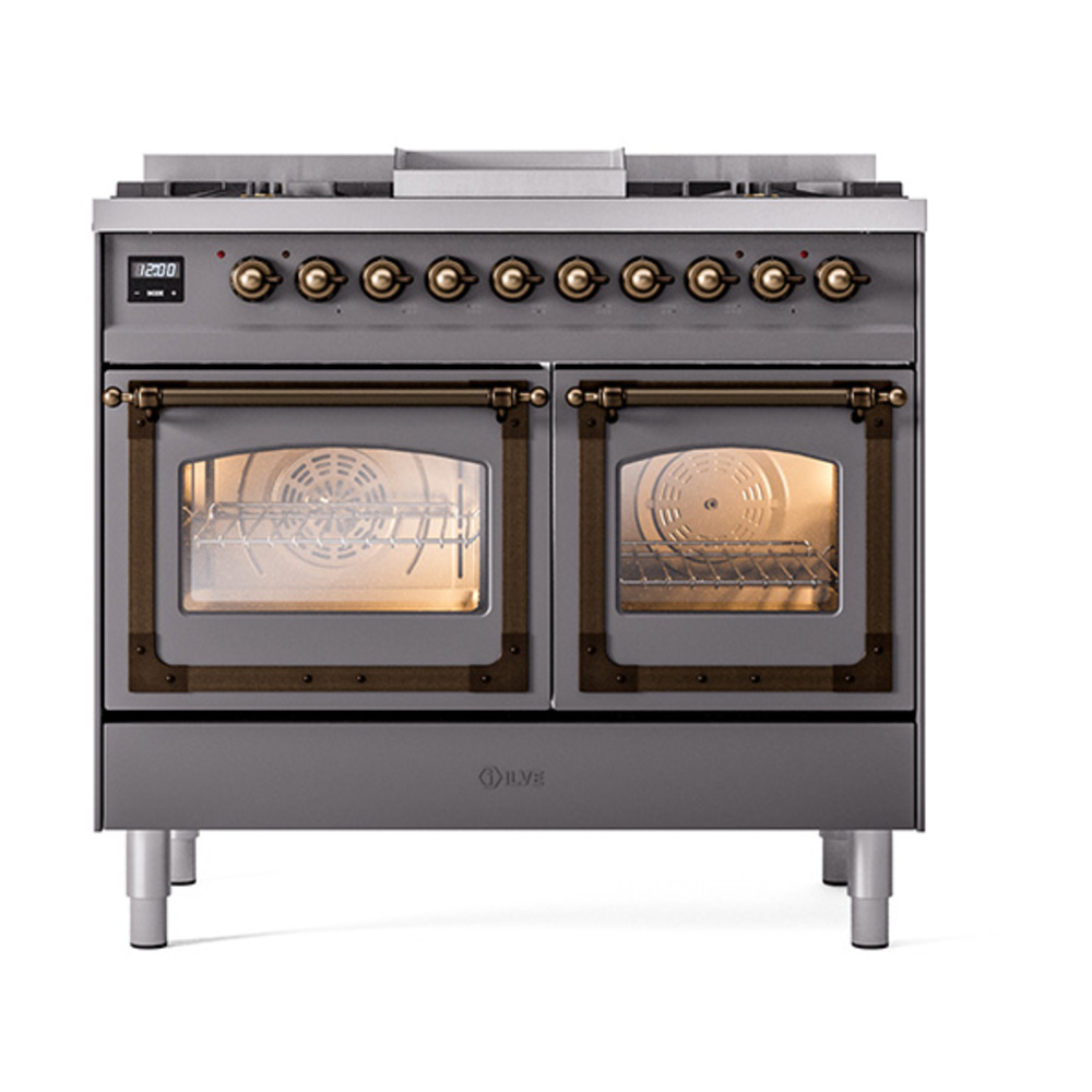 ILVE_UND40FNMPMGBLP_Nostalgie_II_40"_Dual_Fuel_Range_front_view