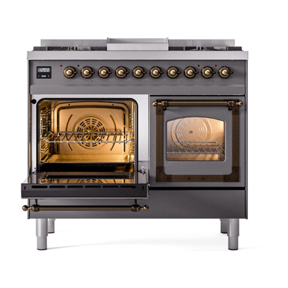 ILVE_UND40FNMPMGBLP_Nostalgie_II_40"_Dual_Fuel_Range_main_oven_door_opened