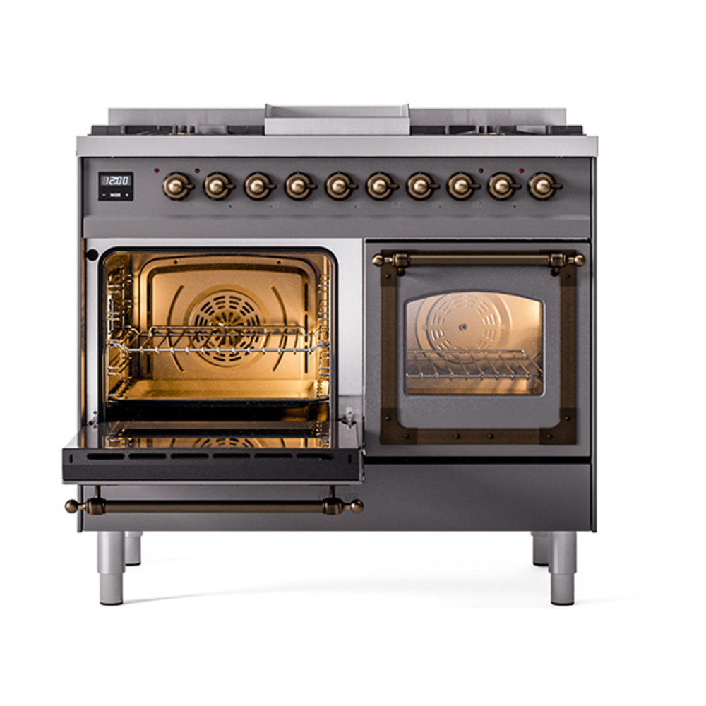 ILVE_UND40FNMPMGBLP_Nostalgie_II_40"_Dual_Fuel_Range_main_oven_door_opened