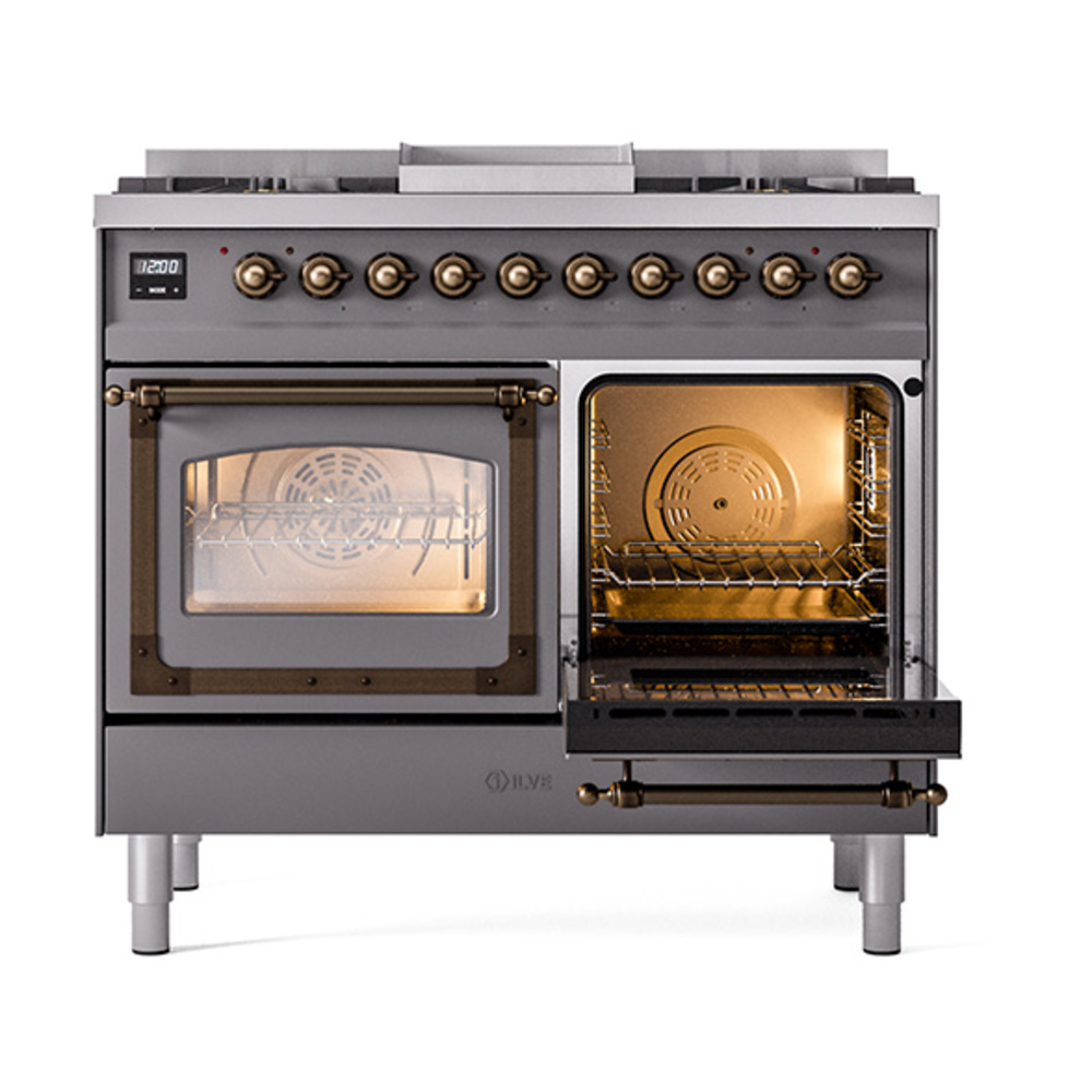 ILVE_UND40FNMPMGBLP_Nostalgie_II_40"_Dual_Fuel_Range_side_oven_door_opened