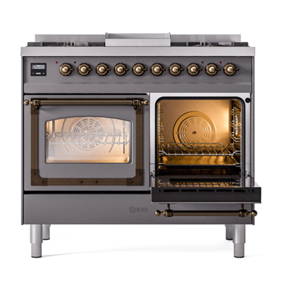 ILVE_UND40FNMPMGB_Nostalgie_II_40"_Dual_Fuel_Range_side_oven_door_opened