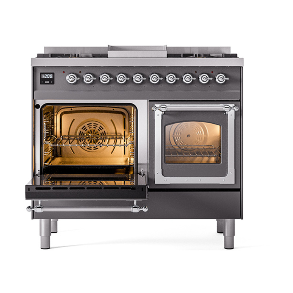 ILVE_UND40FNMPMGC_Nostalgie_II_40"_Dual_Fuel_Range_main_oven_door_opened