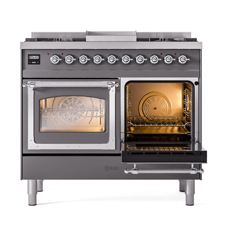 ILVE_UND40FNMPMGC_Nostalgie_II_40"_Dual_Fuel_Range_side_oven_door_opened