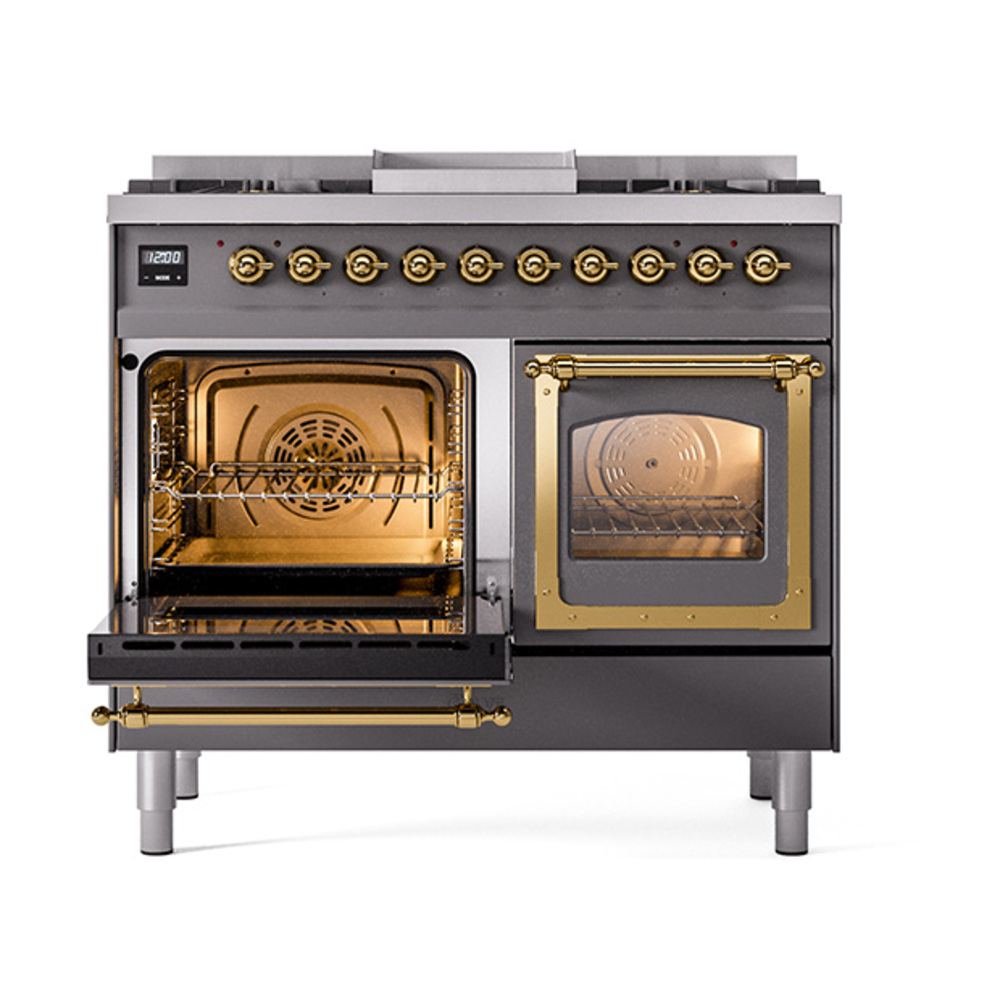 ILVE_UND40FNMPMGG_Nostalgie_II_40"_Dual_Fuel_Range_main_oven_door_opened