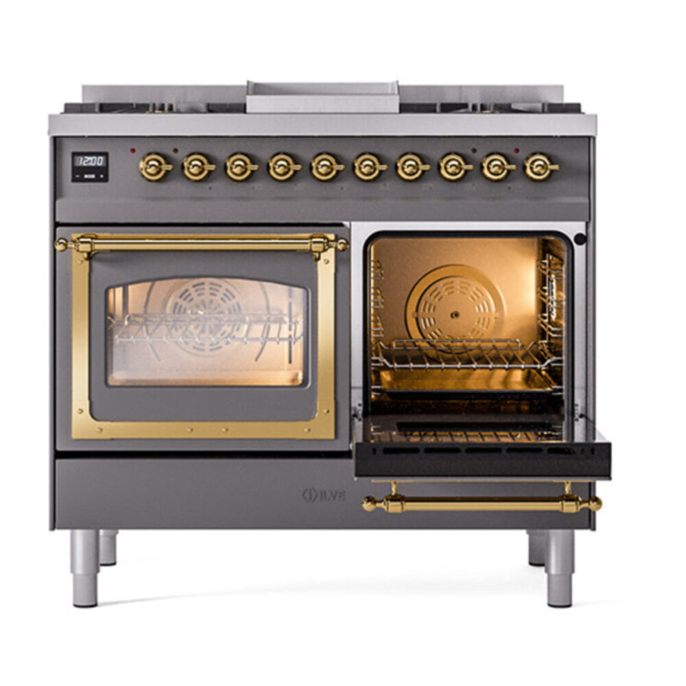 ILVE_UND40FNMPMGG_Nostalgie_II_40"_Dual_Fuel_Range_side_oven_door_opened