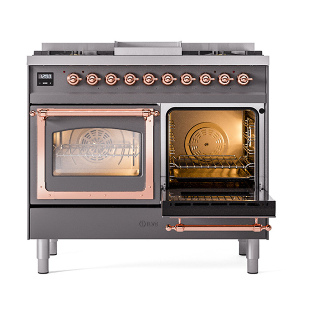 ILVE_UND40FNMPMGPLP_Nostalgie_II_40"_Dual_Fuel_Range_side_oven_door_opened