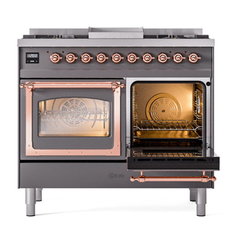 ILVE_UND40FNMPMGP_Nostalgie_II_40"_Dual_Fuel_Range_side_oven_door_opened