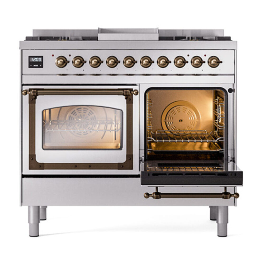 ILVE_UND40FNMPSSB_Nostalgie_II_40"_Dual_Fuel_Range_side_oven_door_opened