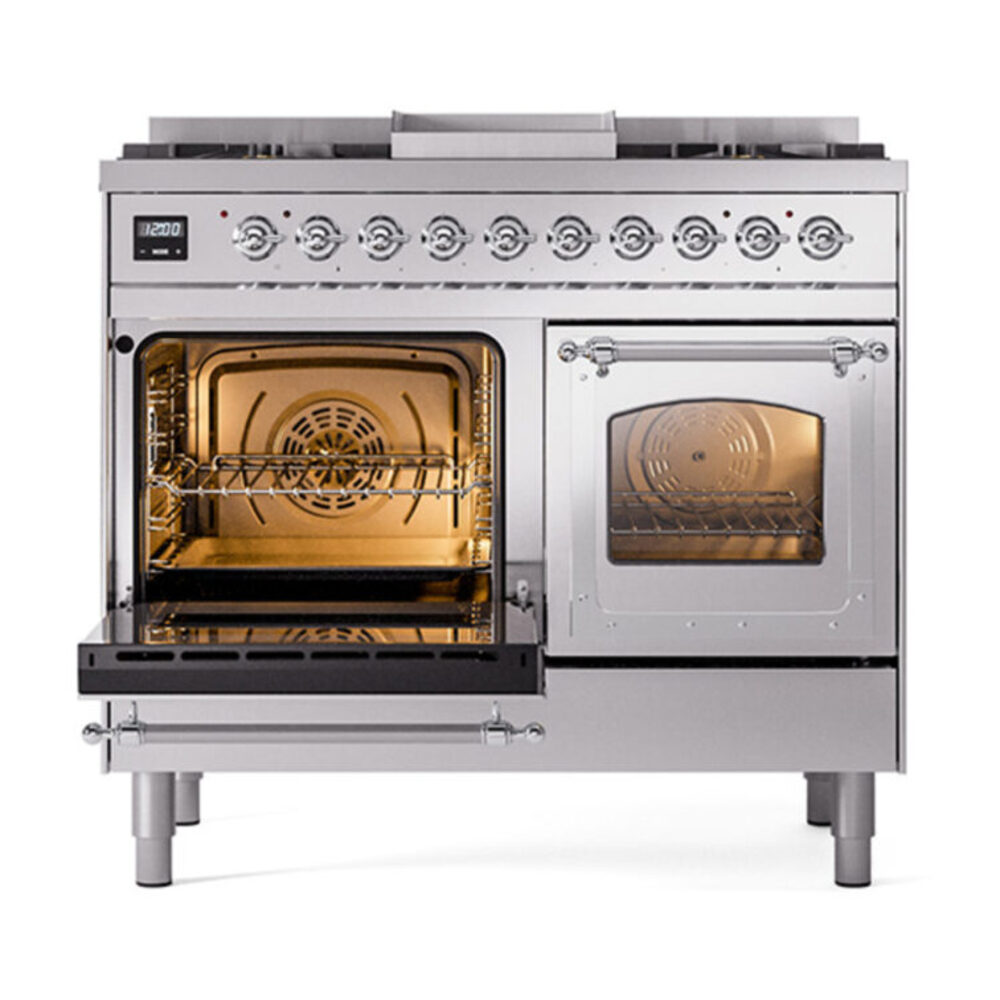 ILVE_UND40FNMPSSCLP_Nostalgie_II_40"_Dual_Fuel_Range_main_oven_door_opened