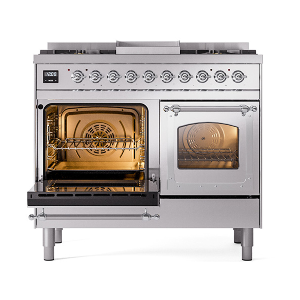 ILVE_UND40FNMPSSCLP_Nostalgie_II_40"_Dual_Fuel_Range_main_oven_door_opened