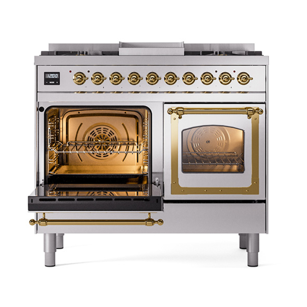 ILVE_UND40FNMPSSGLP_Nostalgie_II_40"_Dual_Fuel_Range_main_oven_door_opened