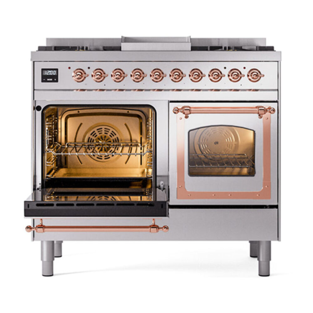 ILVE_UND40FNMPSSP_Nostalgie_II_40"_Dual_Fuel_Range_main_oven_door_opened