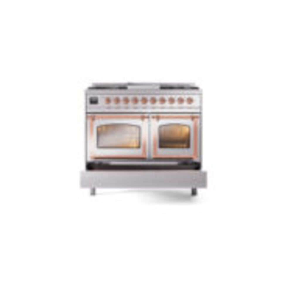 ILVE_UND40FNMPSSP_Nostalgie_II_40"_Dual_Fuel_Range_drawer_opened