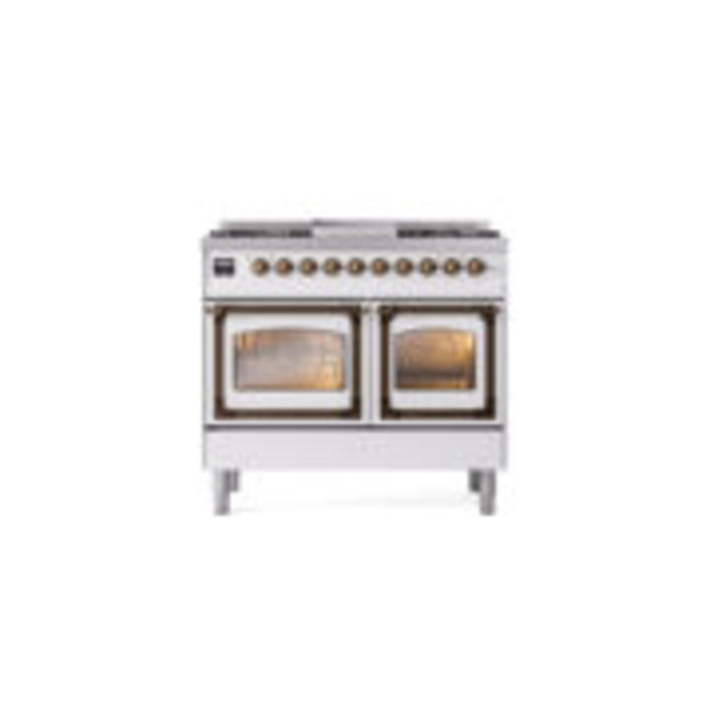 ILVE_UND40FNMPWHBLP_Nostalgie_II_40"_Dual_Fuel_Range_front_view