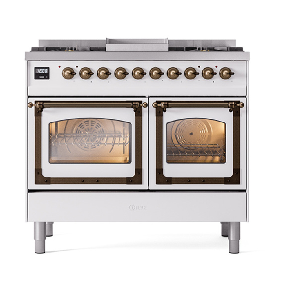 ILVE_UND40FNMPWHBLP_Nostalgie_II_40"_Dual_Fuel_Range_front_view