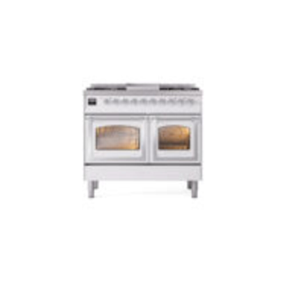 ILVE_UND40FNMPWHCLP_Nostalgie_II_40"_Dual_Fuel_Range_front_view