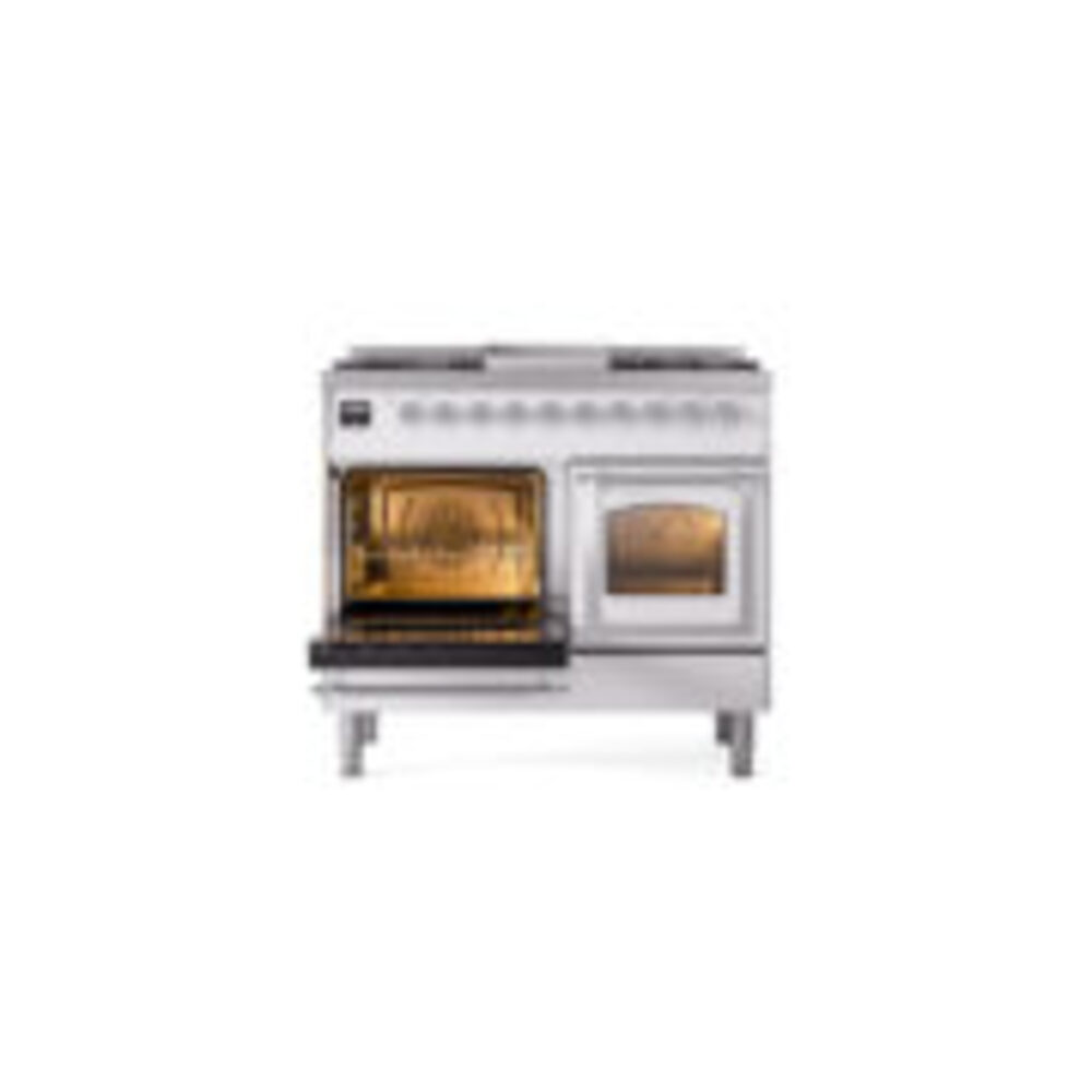 ILVE_UND40FNMPWHCLP_Nostalgie_II_40"_Dual_Fuel_Range_main_oven_door_opened