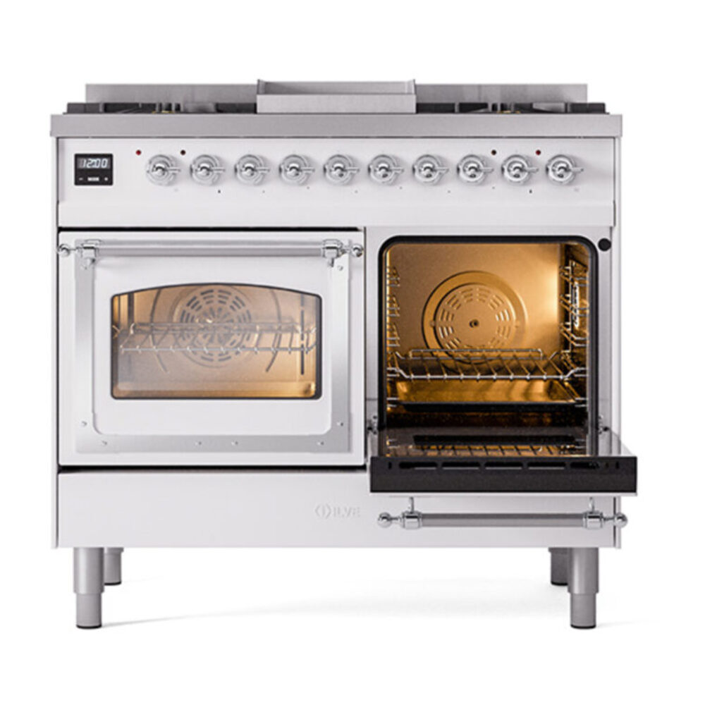 ILVE_UND40FNMPWHCLP_Nostalgie_II_40"_Dual_Fuel_Range_side_oven_door_opened