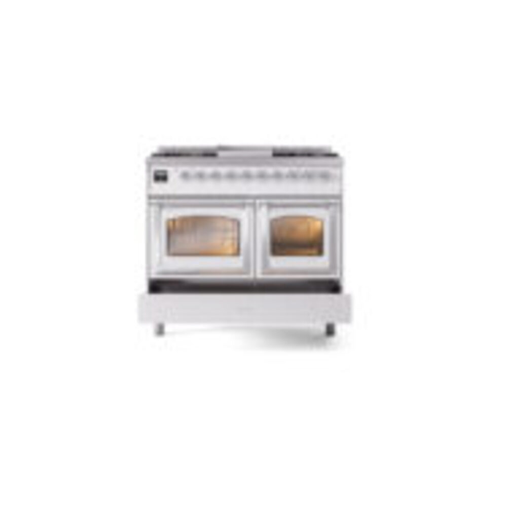 ILVE_UND40FNMPWHCLP_Nostalgie_II_40"_Dual_Fuel_Range_drawer_opened